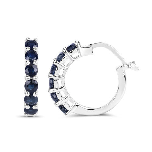 1.32 Carat Genuine Blue Sapphire .925 Sterling Silver Earrings - Earrings - Custom Crafting Alliance, LLC