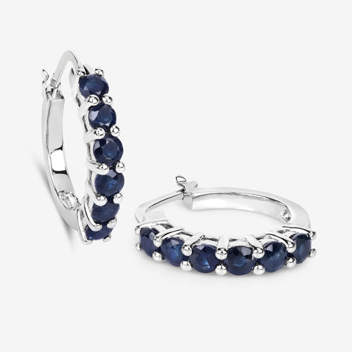 1.32 Carat Genuine Blue Sapphire .925 Sterling Silver Earrings - Earrings - Custom Crafting Alliance, LLC