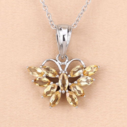1.32 Carat Genuine Citrine .925 Sterling Silver Pendant - Pendants - Custom Crafting Alliance, LLC