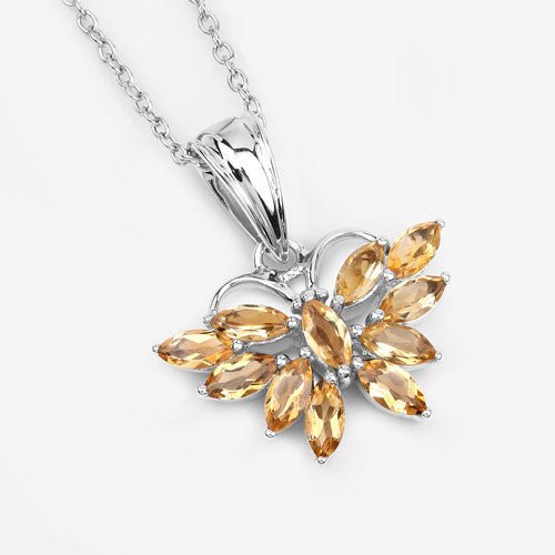 1.32 Carat Genuine Citrine .925 Sterling Silver Pendant - Pendants - Custom Crafting Alliance, LLC