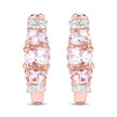 1.32 Carat Genuine Morganite and White Topaz .925 Sterling Silver Earrings - Earrings - Custom Crafting Alliance, LLC