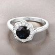 1.34 Carat Genuine Blue Sapphire and White Diamond 10K White Gold Ring - Rings - Custom Crafting Alliance, LLC
