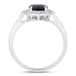 1.34 Carat Genuine Blue Sapphire and White Diamond 10K White Gold Ring - Rings - Custom Crafting Alliance, LLC