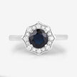 1.34 Carat Genuine Blue Sapphire and White Diamond 10K White Gold Ring - Rings - Custom Crafting Alliance, LLC