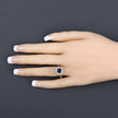 1.34 Carat Genuine Blue Sapphire and White Diamond 10K White Gold Ring - Rings - Custom Crafting Alliance, LLC