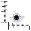 1.34 Carat Genuine Blue Sapphire and White Diamond 10K White Gold Ring - Rings - Custom Crafting Alliance, LLC