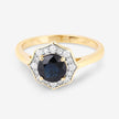 1.34 Carat Genuine Blue Sapphire and White Diamond 10K Yellow Gold Ring - Rings - Custom Crafting Alliance, LLC