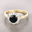 1.34 Carat Genuine Blue Sapphire and White Diamond 10K Yellow Gold Ring - Rings - Custom Crafting Alliance, LLC