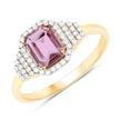 1.34 Carat Genuine Pink Sapphire and White Diamond 14K Yellow Gold Ring - Rings - Custom Crafting Alliance, LLC