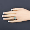 1.34 Carat Genuine Zambian Emerald and White Diamond 10K White Gold Ring - Rings - Custom Crafting Alliance, LLC