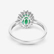 1.34 Carat Genuine Zambian Emerald and White Diamond 10K White Gold Ring - Rings - Custom Crafting Alliance, LLC