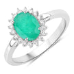 1.34 Carat Genuine Zambian Emerald and White Diamond 10K White Gold Ring - Rings - Custom Crafting Alliance, LLC