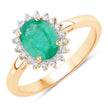 1.34 Carat Genuine Zambian Emerald and White Diamond 10K Yellow Gold Ring - Rings - Custom Crafting Alliance, LLC