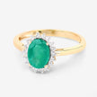 1.34 Carat Genuine Zambian Emerald and White Diamond 10K Yellow Gold Ring - Rings - Custom Crafting Alliance, LLC