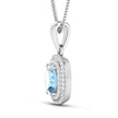 1.35 Carat Genuine Aquamarine and White Diamond 14K White Gold Pendant - Pendants - Custom Crafting Alliance, LLC