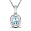1.35 Carat Genuine Aquamarine and White Diamond 14K White Gold Pendant - Pendants - Custom Crafting Alliance, LLC