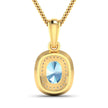 1.35 Carat Genuine Aquamarine and White Diamond 14K Yellow Gold Pendant - Pendants - Custom Crafting Alliance, LLC