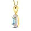 1.35 Carat Genuine Aquamarine and White Diamond 14K Yellow Gold Pendant - Pendants - Custom Crafting Alliance, LLC