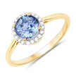 1.35 Carat Genuine Blue Sapphire and White Diamond 14K Yellow Gold Ring - Rings - Custom Crafting Alliance, LLC