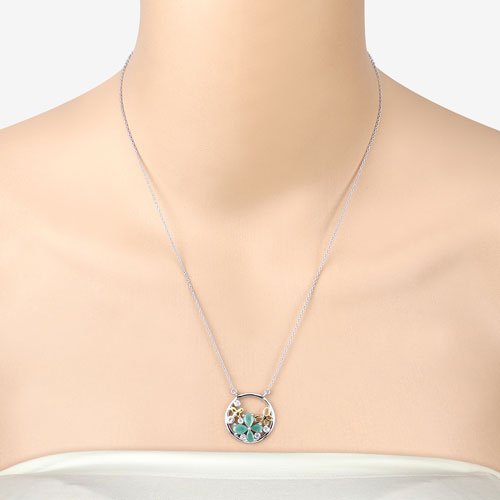 1.35 Carat Genuine Emerald and White Topaz .925 Sterling Silver Pendant - Pendants - Custom Crafting Alliance, LLC