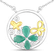 1.35 Carat Genuine Emerald and White Topaz .925 Sterling Silver Pendant - Pendants - Custom Crafting Alliance, LLC