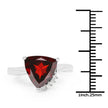 3.56 Carat Genuine Garnet and White Topaz .925 Sterling Silver Ring