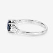1.38 Carat Genuine Blue Sapphire and White Diamond 14K White Gold Ring - Rings - Custom Crafting Alliance, LLC