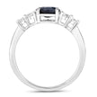 1.38 Carat Genuine Blue Sapphire and White Diamond 14K White Gold Ring - Rings - Custom Crafting Alliance, LLC