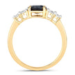 1.38 Carat Genuine Blue Sapphire and White Diamond 14K Yellow Gold Ring - Rings - Custom Crafting Alliance, LLC