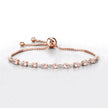 1.38 Carat Genuine Morganite and White Diamond .925 Sterling Silver Bracelet - Bracelets - Custom Crafting Alliance, LLC