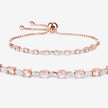1.38 Carat Genuine Morganite and White Diamond .925 Sterling Silver Bracelet - Bracelets - Custom Crafting Alliance, LLC