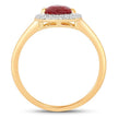 1.38 Carat Genuine Ruby and White Diamond 14K Yellow Gold Ring - Rings - Custom Crafting Alliance, LLC