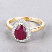 1.38 Carat Genuine Ruby and White Diamond 14K Yellow Gold Ring - Rings - Custom Crafting Alliance, LLC