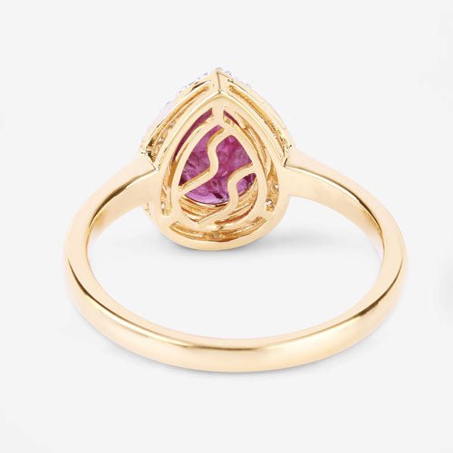 1.38 Carat Genuine Ruby and White Diamond 14K Yellow Gold Ring - Rings - Custom Crafting Alliance, LLC