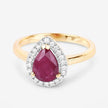 1.38 Carat Genuine Ruby and White Diamond 14K Yellow Gold Ring - Rings - Custom Crafting Alliance, LLC