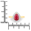 1.38 Carat Genuine Ruby and White Diamond 14K Yellow Gold Ring - Rings - Custom Crafting Alliance, LLC