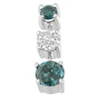 14K White Gold 1 1/2 Cttw Treated Blue and White Diamond 3-Stone 18