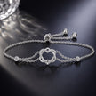925 Sterling Silver Heart Shaped Bracelet 22CM for Women