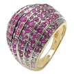 14K Yellow Gold Plated 2.94 Carat Genuine Ruby & White Topaz .925 Sterling Silver Ring