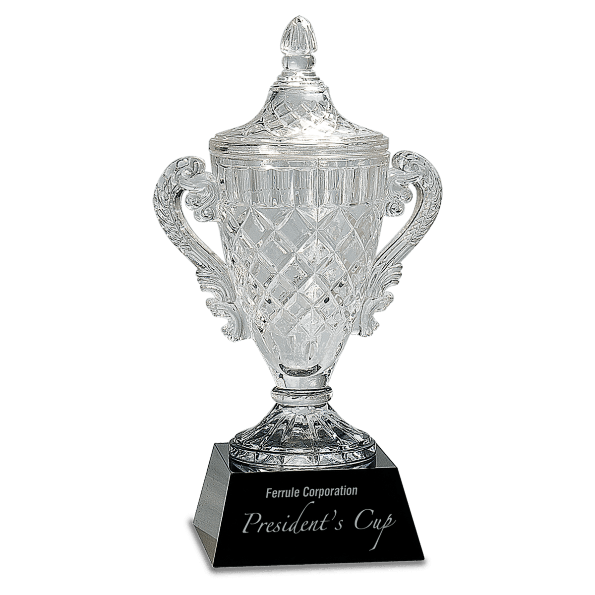 14 Optic Crystal Cup On Black Pedestal Base - Award - Custom Crafting Alliance, LLC