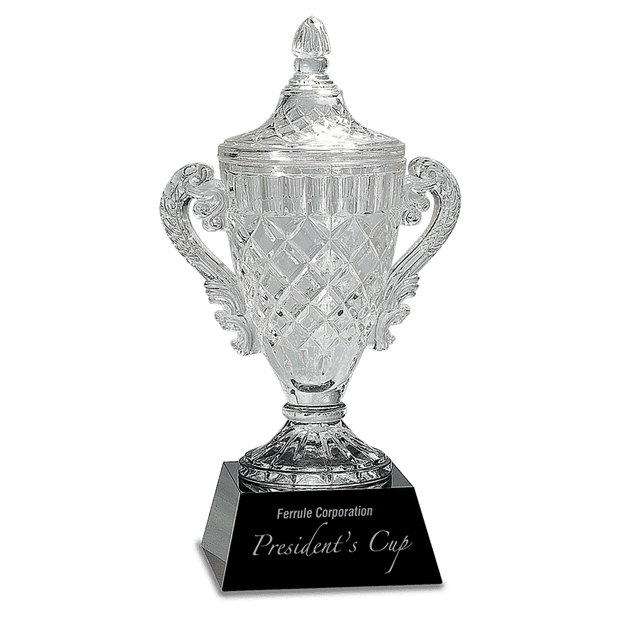 14 Optic Crystal Cup On Black Pedestal Base - Award - Custom Crafting Alliance, LLC