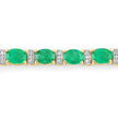 14.05 Carat Genuine Zambian Emerald and White Diamond 14K Yellow Gold Bracelet - Bracelets - Custom Crafting Alliance, LLC