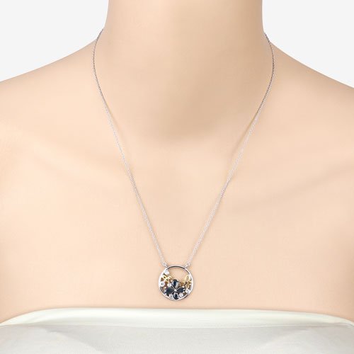 1.41 Carat Genuine Blue Sapphire and White Topaz .925 Sterling Silver Pendant - Pendants - Custom Crafting Alliance, LLC