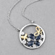 1.41 Carat Genuine Blue Sapphire and White Topaz .925 Sterling Silver Pendant - Pendants - Custom Crafting Alliance, LLC