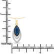 1.42 Carat Genuine Blue Sapphire and White Diamond 14K Yellow Gold Pendant - Pendants - Custom Crafting Alliance, LLC