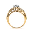 10K Yellow Gold 1/2 Cttw Round And Baguette-cut Diamond Cluster Head and Channel Set Shank Ring (H-I Color, I1-I2 Clarity) - Ring Size 7