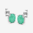 1.44 Carat Genuine Zambian Emerald 10K White Gold Earrings - Earrings - Custom Crafting Alliance, LLC