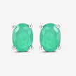1.44 Carat Genuine Zambian Emerald 10K White Gold Earrings - Earrings - Custom Crafting Alliance, LLC