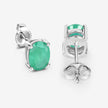 1.44 Carat Genuine Zambian Emerald 10K White Gold Earrings - Earrings - Custom Crafting Alliance, LLC