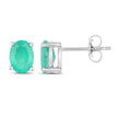 1.44 Carat Genuine Zambian Emerald 10K White Gold Earrings - Earrings - Custom Crafting Alliance, LLC